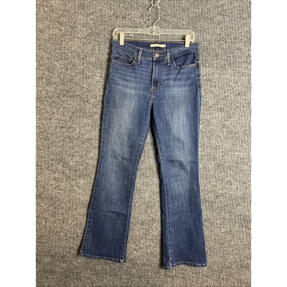 Levi's Womens Slimming Boot Cut Jeans Size 29 Blue Medium Wash Denim Stretch - Picture 1 of 12